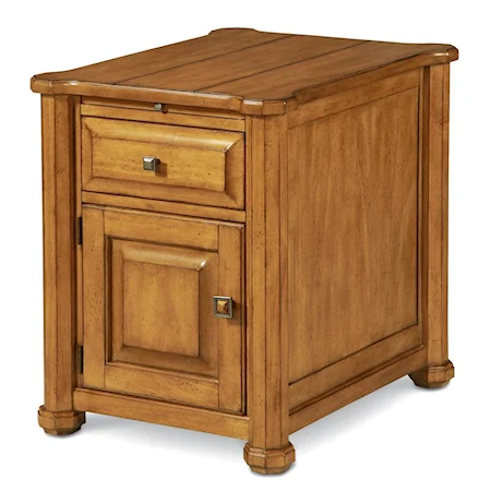 Chairside End Table with One Drawer and One Door